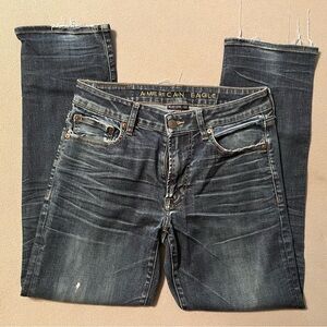 American Eagle Outfitters Men's Faded Blue Slim Jeans